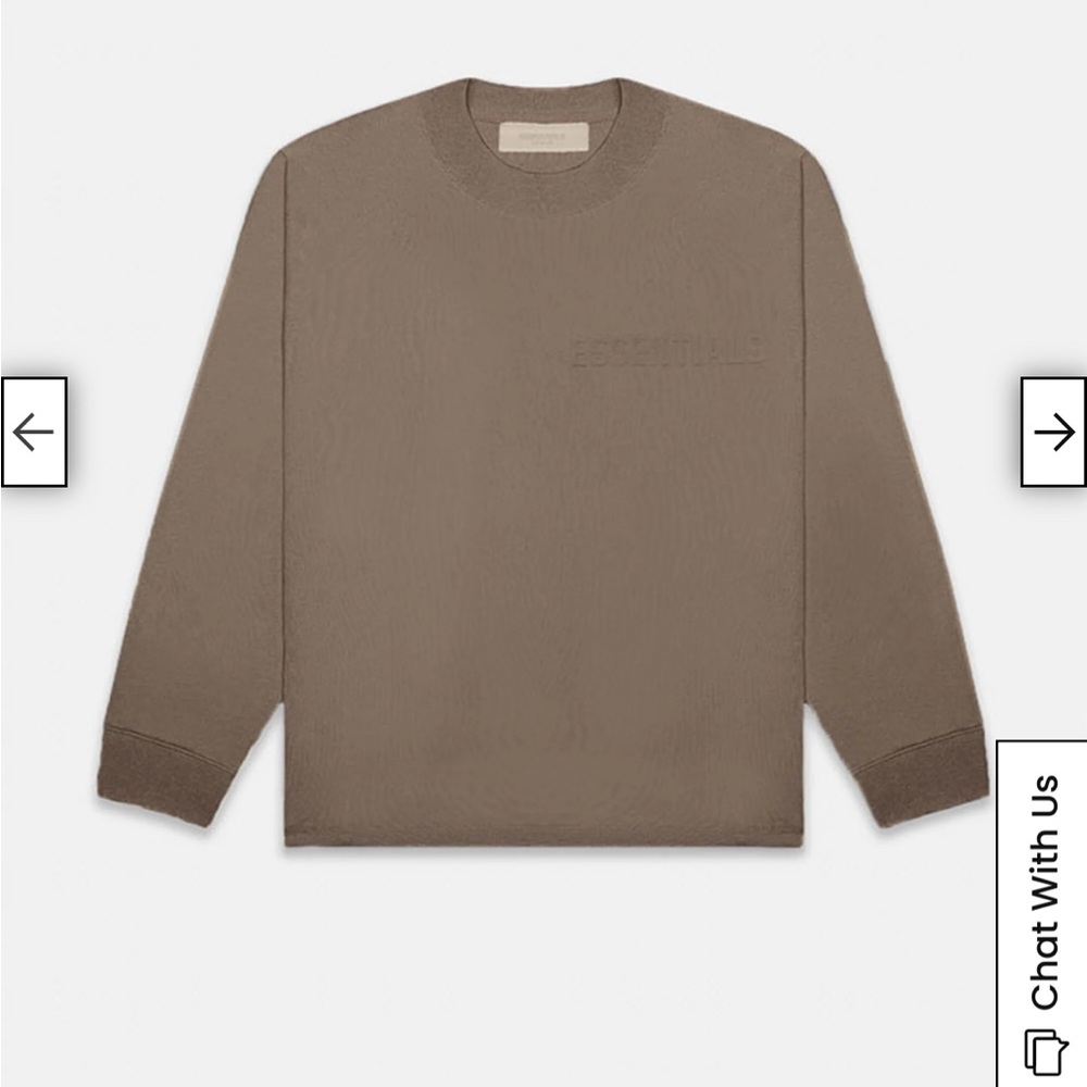 SOLD - Essentials Fear Of God Wood Long Sleeve T-Shirt